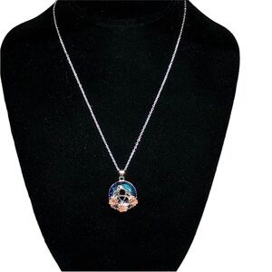 UNBRANDED Colorful CRYSTAL Three Flowers Pendant STATEMENT Necklace